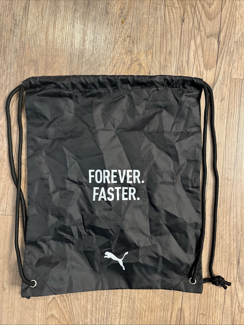 NEW Puma Forever Faster Drawstring Black Bag